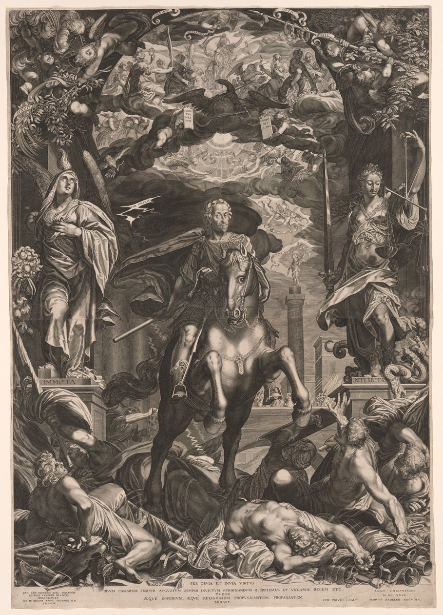 El emperador Fernando II a caballo de Aegidius Sadeler II