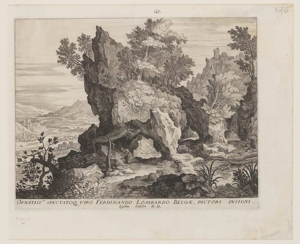 Paisaje rocoso con San Jerónimo de Aegidius Sadeler II