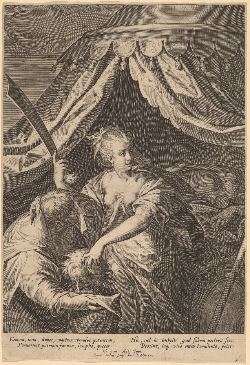 Judith con la cabeza de Holofernes de Aegidius Sadeler II, after Hans von Aachen