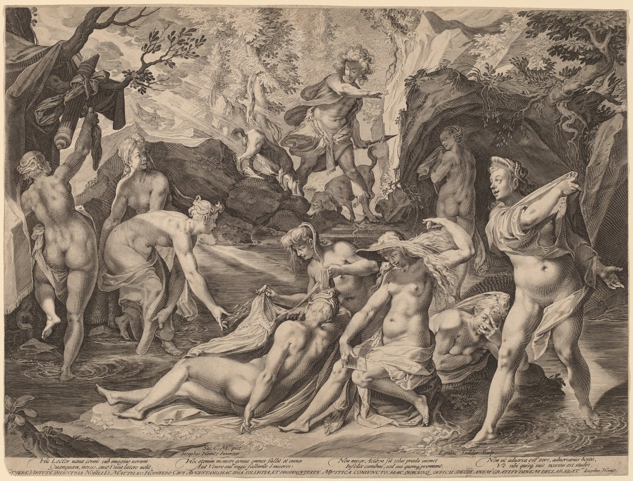 Diana sorprendida por Acteón de Aegidius Sadeler II after Joseph Heintz the Elder
