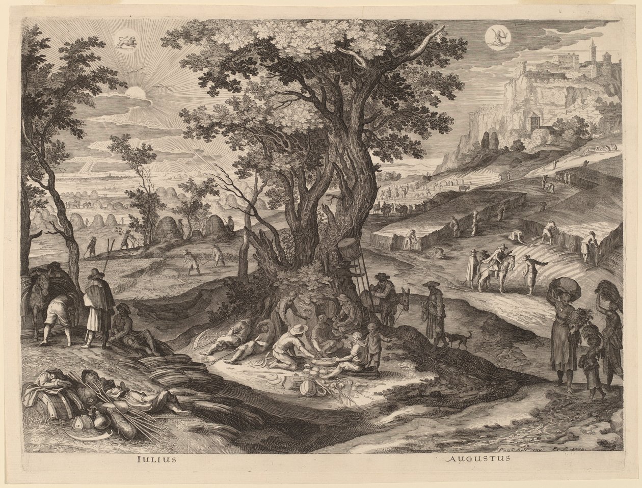 Julio y agosto de Aegidius Sadeler II after Paul Bril