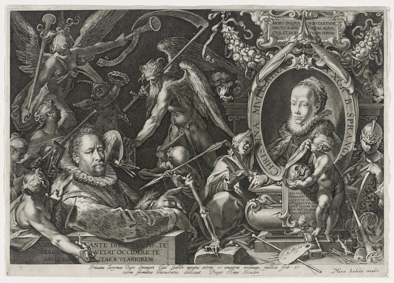 Bartholomaeus Spranger y su esposa, Christina Muller, 1600 de Aegidius Sadeler or Saedeler