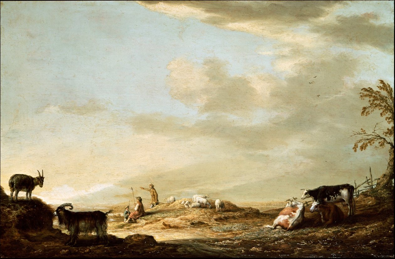 Paisaje con ganado y figuras de Aelbert Cuyp
