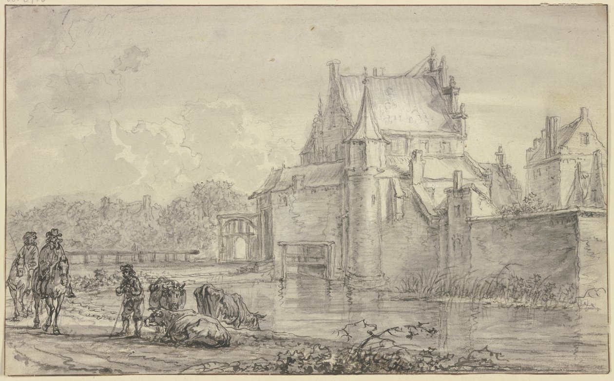La antigua puerta de Delft en Róterdam de Aelbert Cuyp