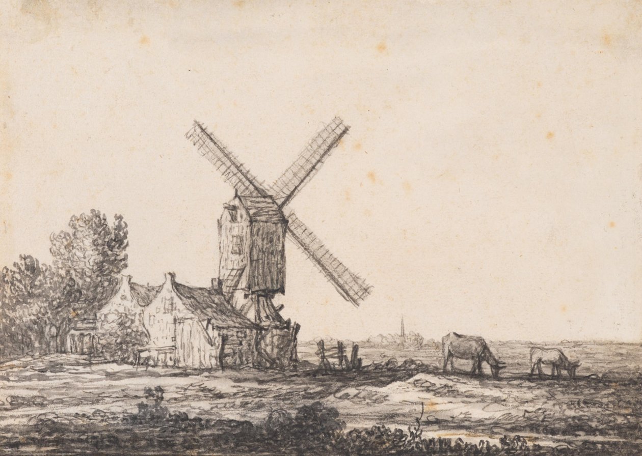 Un paisaje con un molino de Aelbert Cuyp