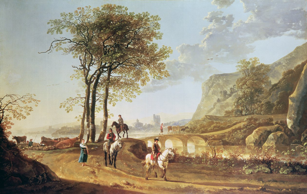Paisaje fluvial extenso de Aelbert Cuyp