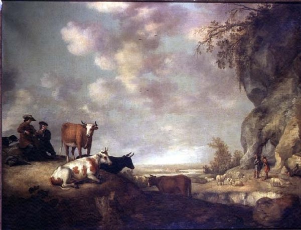 Paisaje con Pastores Tocando Música de Aelbert Cuyp