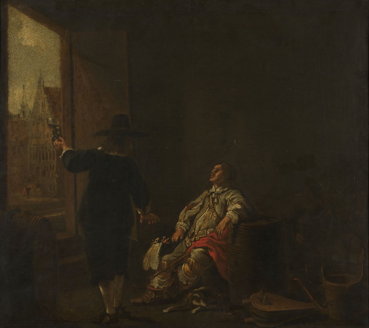 Cartel de una tienda de vinos de Aelbert Cuyp