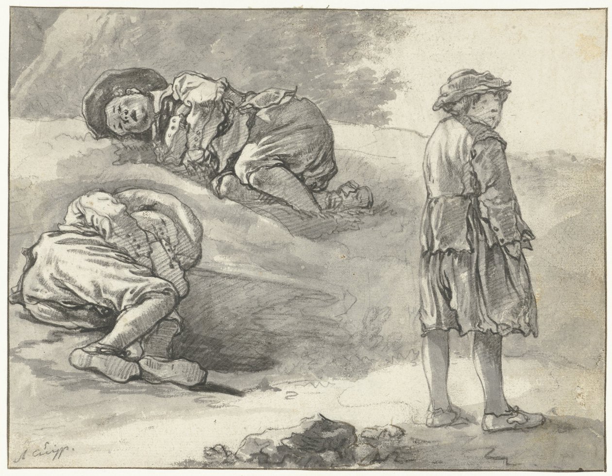 Tres estudios de un pastorcillo de Aelbert Cuyp