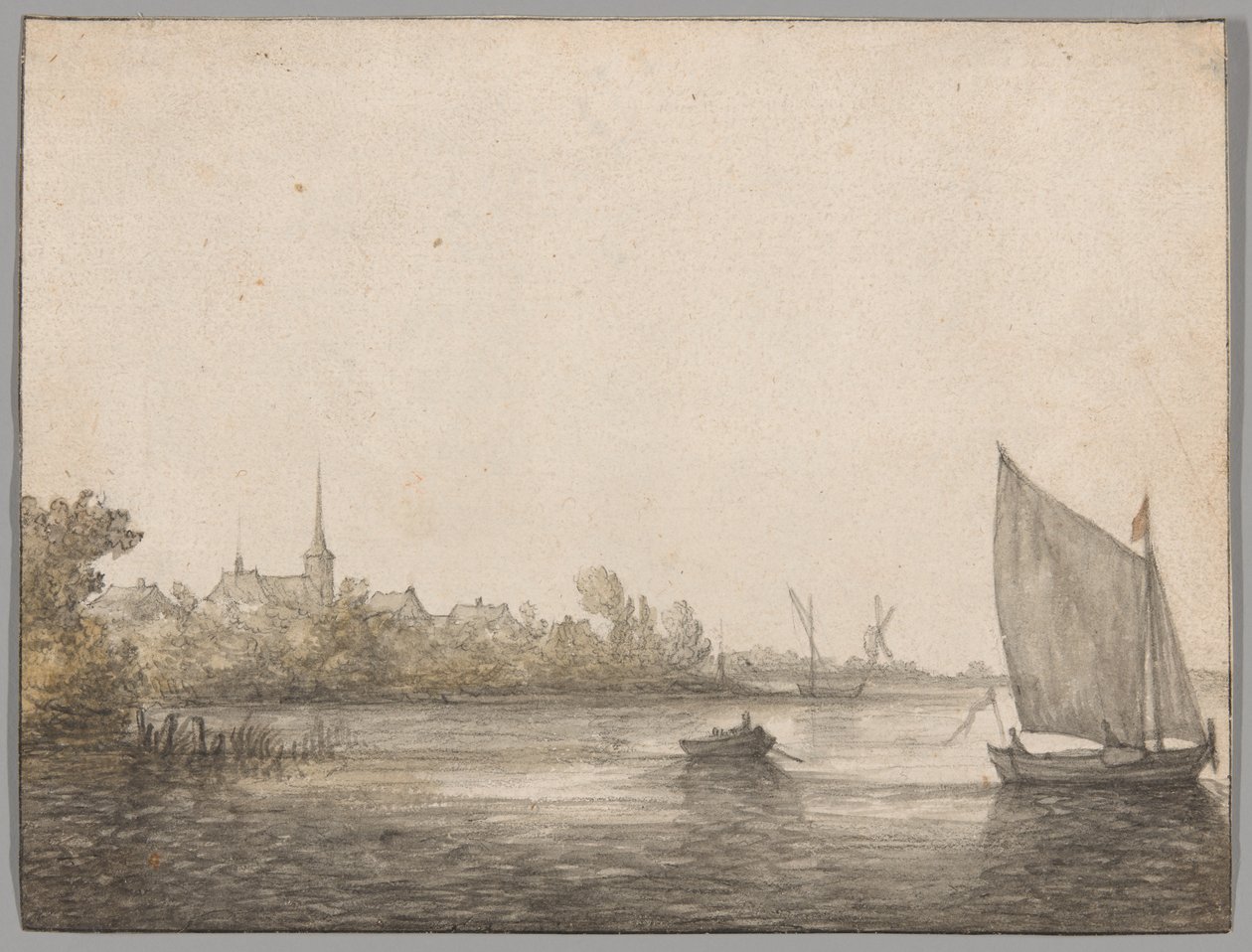 Vista de IJsselmonde vista a través del Nuevo Maas de Aelbert Cuyp