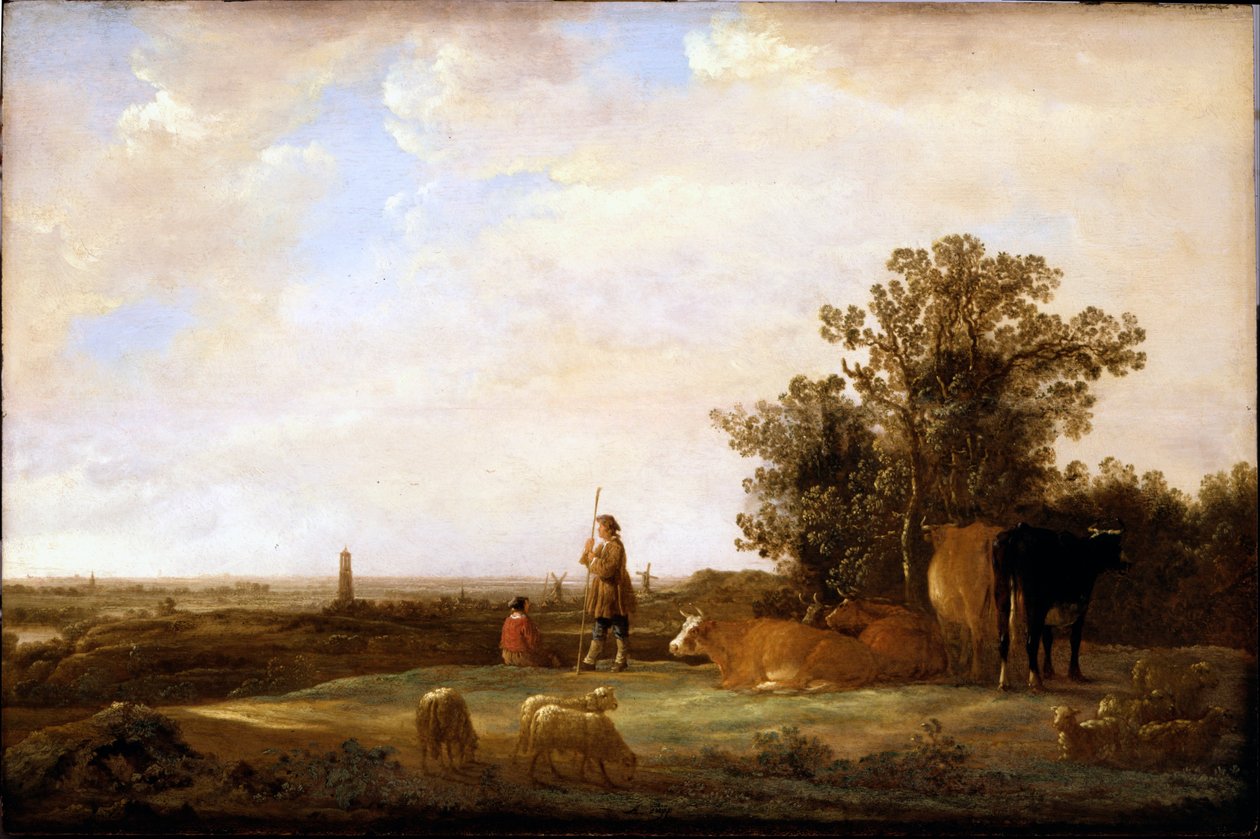 Vista en una llanura de Aelbert Cuyp