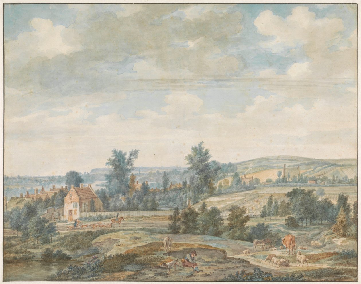 Vista de Middachten y Dieren de Aert Schouman