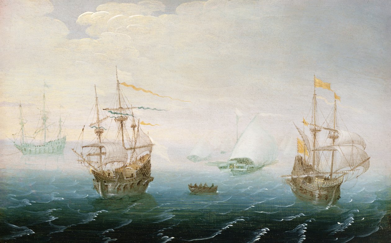 Embarcaciones en Mares Tempestuosos de Aert van Antum