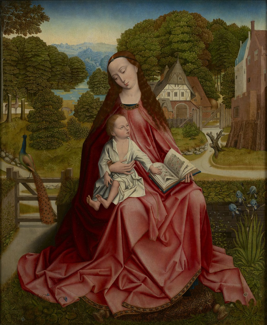 Virgen y Niño en un paisaje de Aert van den Bossche