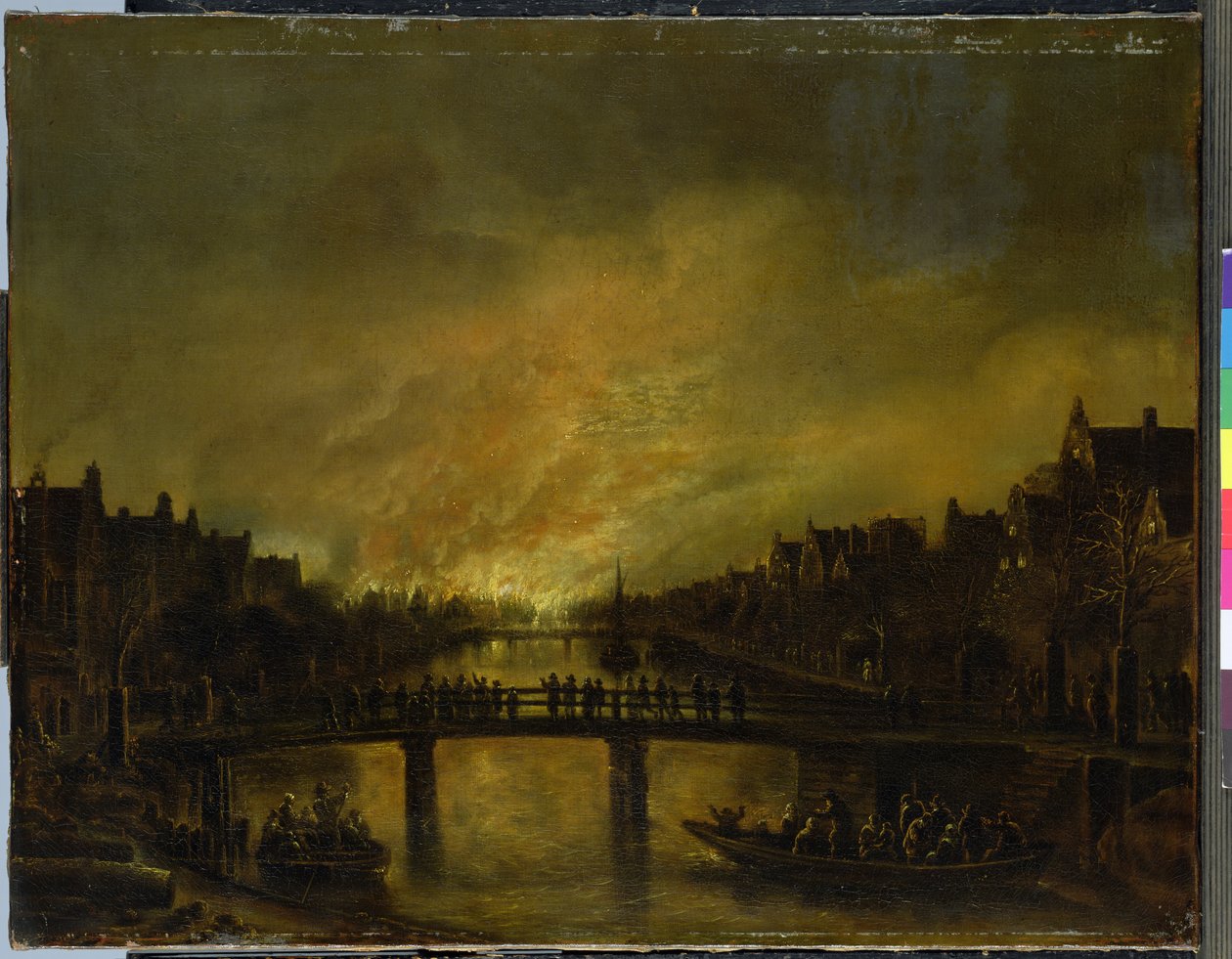 Incendio en Ámsterdam de Aert van der Neer