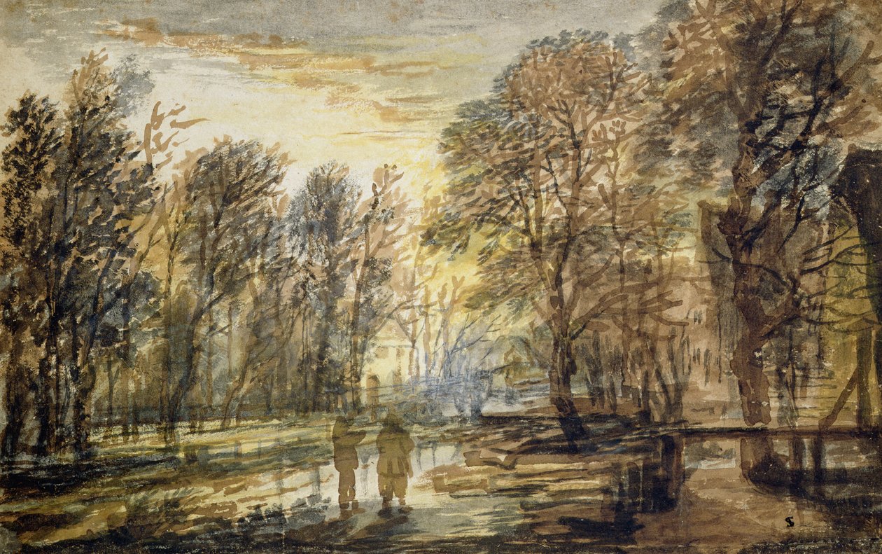 Atardecer en el bosque de Aert van der Neer