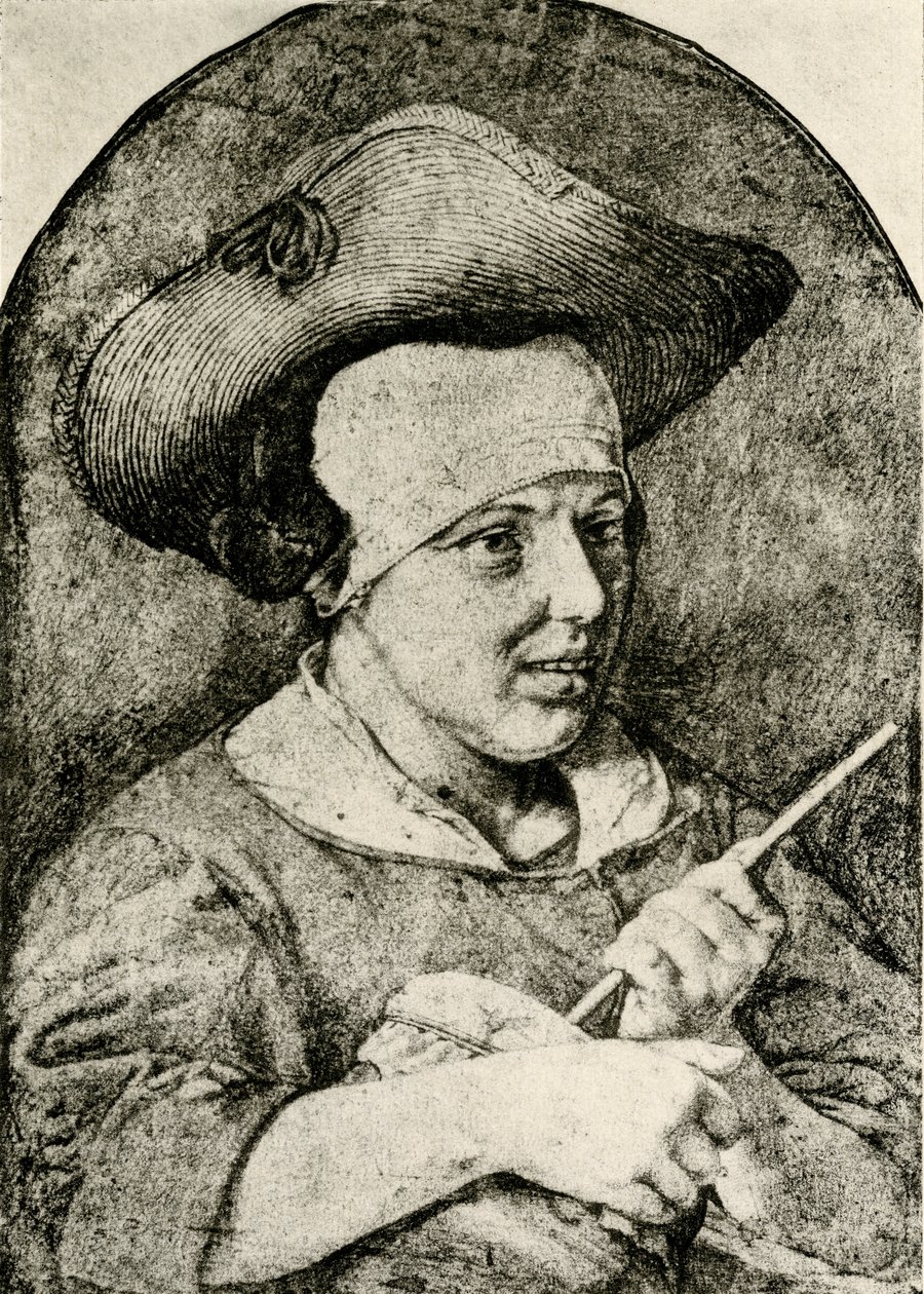 Mujer con sombrero de paja y Rommelpot de Aert Cosyn