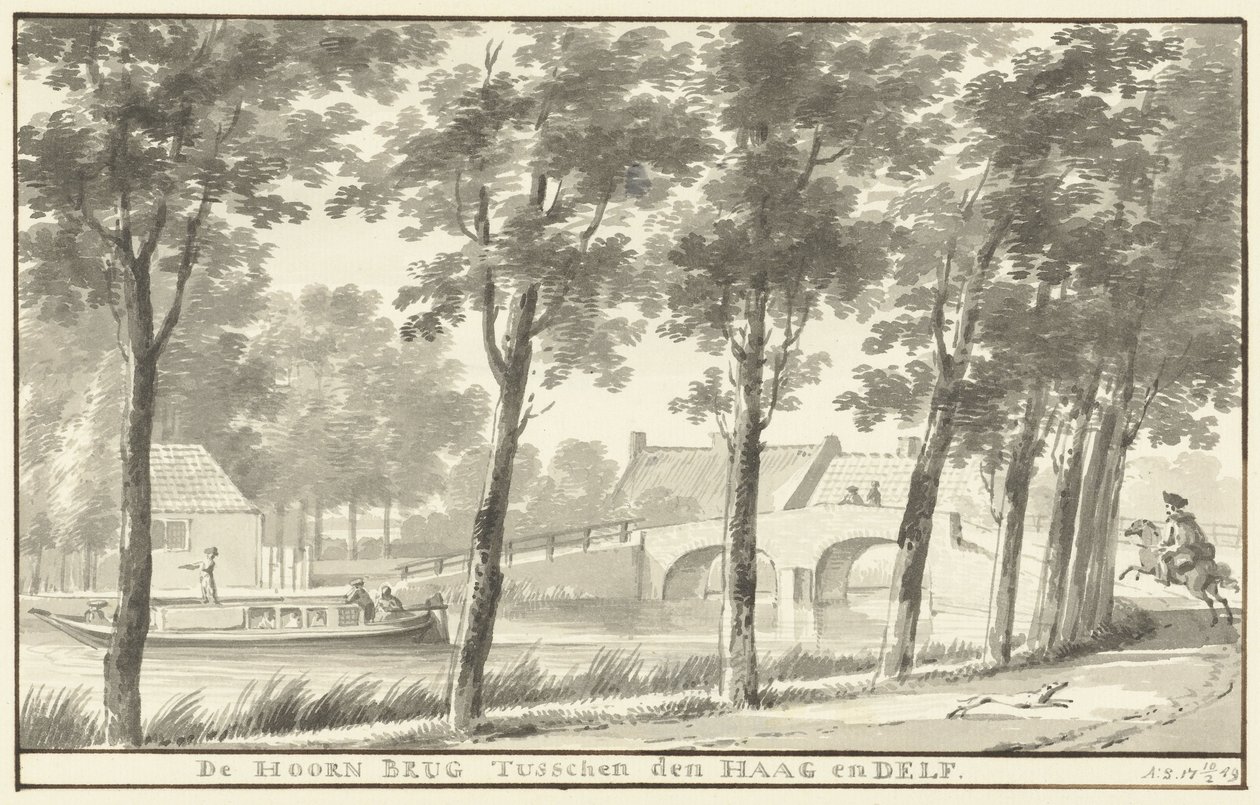 El Hoornbrug entre La Haya y Delft de Aert Schouman