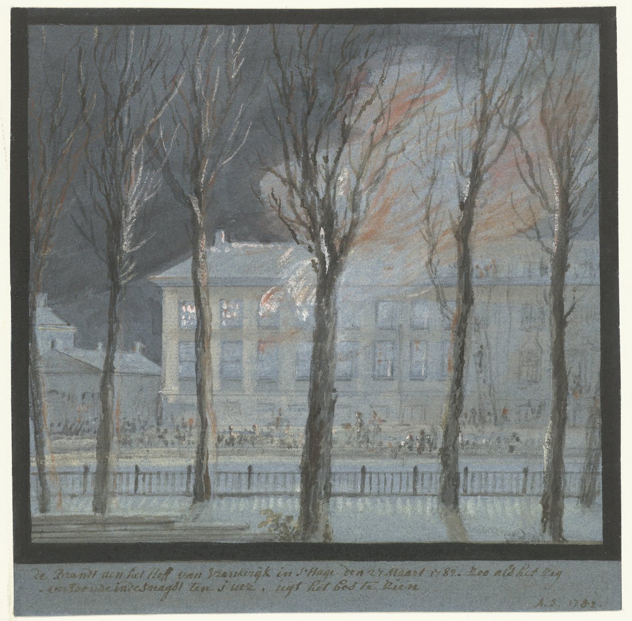 El incendio de la casa del embajador francés en La Haya, el 27 de marzo de 1782 de Aert Schouman