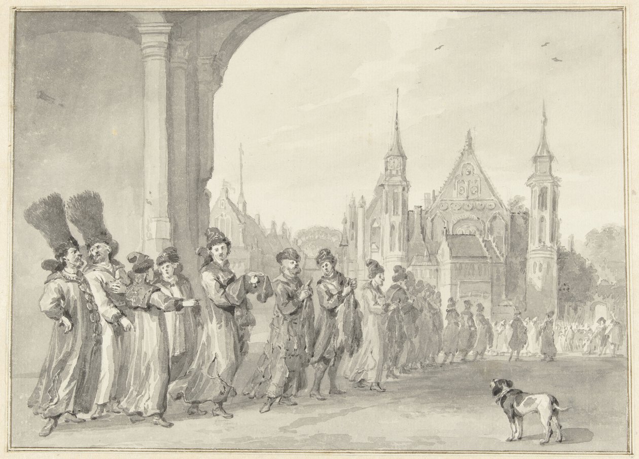 La embajada del Zar de Muscovia camino a la Asamblea de los Estados en La Haya, 4 de noviembre de 1631 de Aert Schouman