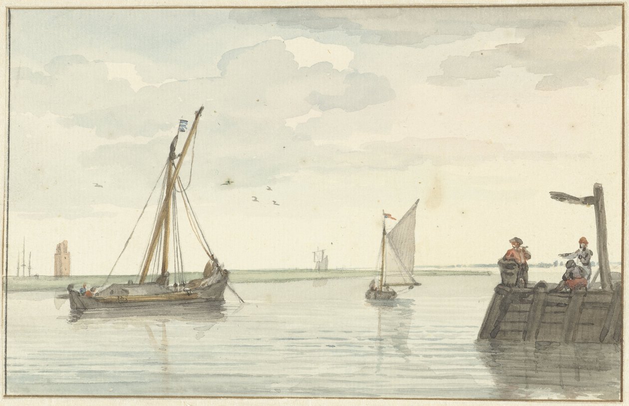 La baliza de piedra de Durgerdam y el embarcadero de Aert Schouman