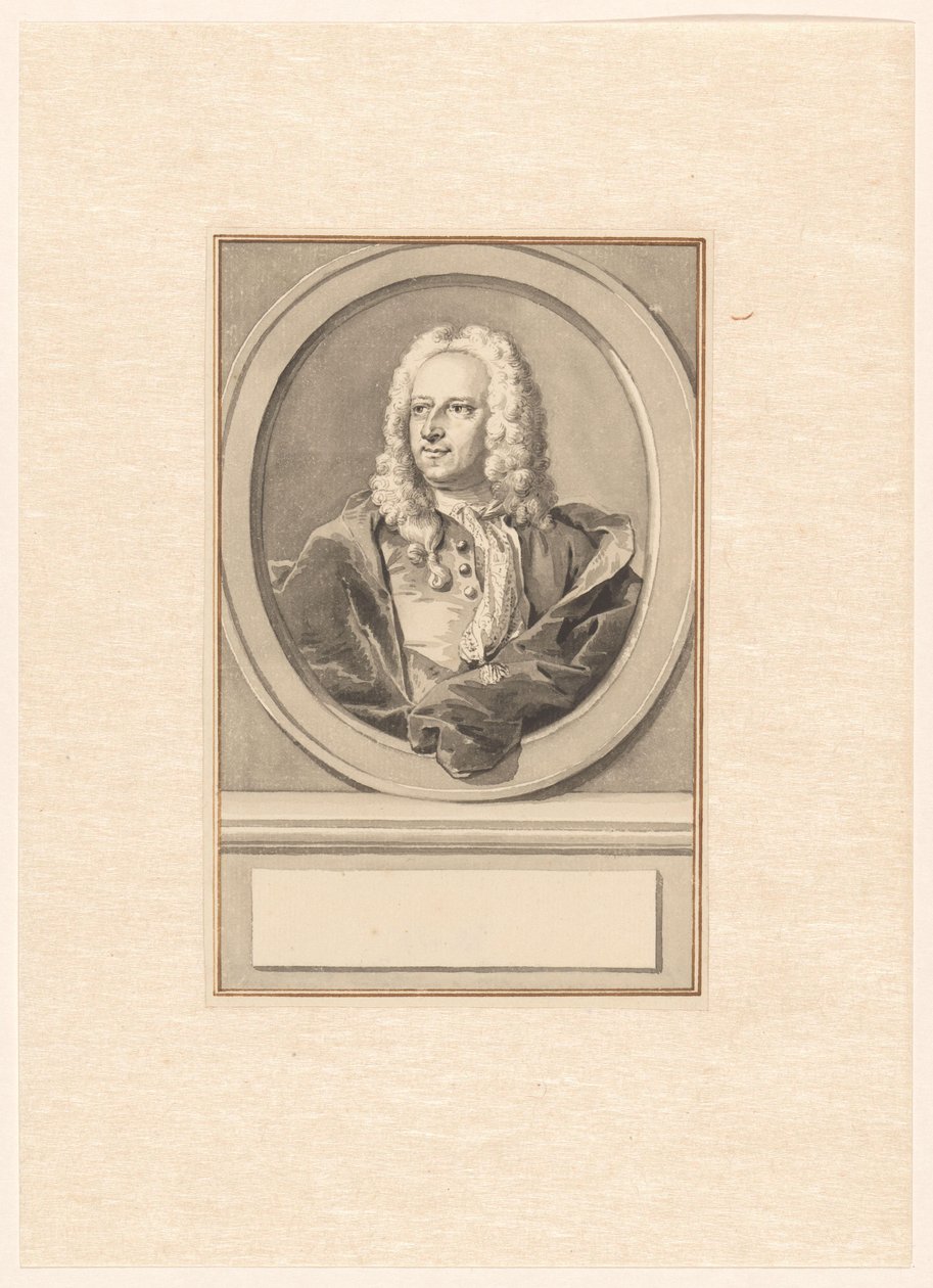 Retrato de Abraham van Hoey, en óvalo, a la izquierda de Aert Schouman
