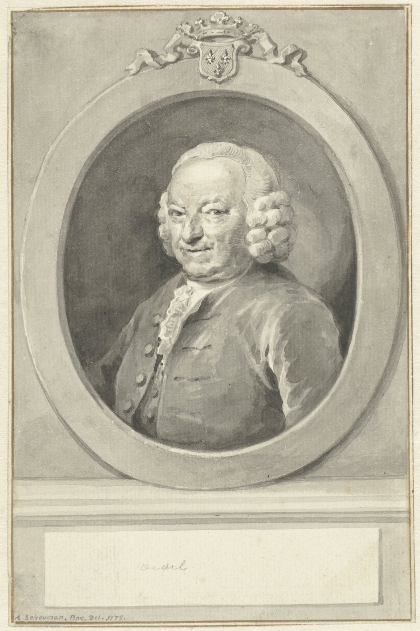 Retrato de Johan Hudde Dedel, en óvalo, a la izquierda de Aert Schouman