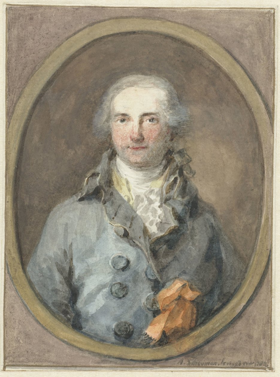 Retrato de un caballero en un marco ovalado de Aert Schouman