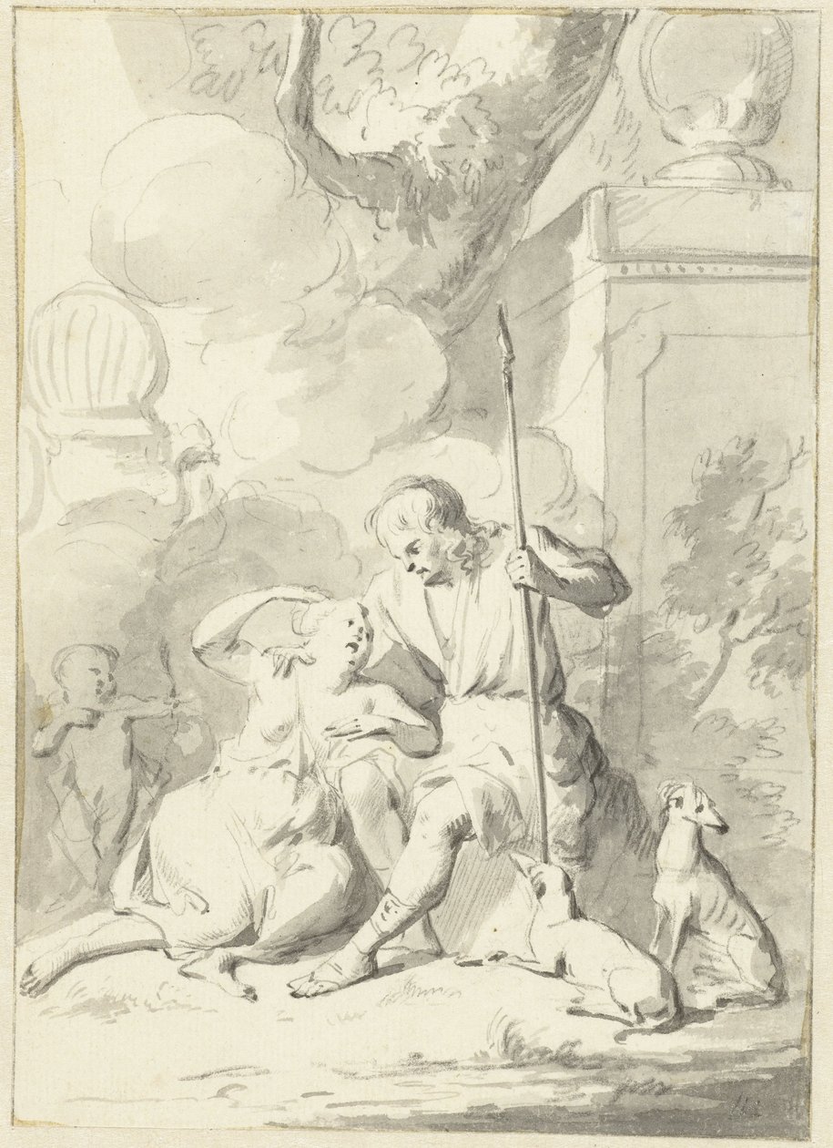Venus en Adonis (?) de Aert Schouman