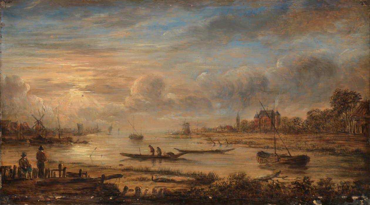 Vista del río al amanecer de Aert van der Neer (copy after)