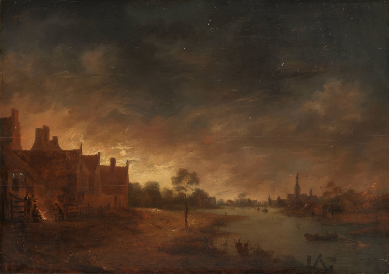 Vista del río a la luz de la luna de Aert van der Neer (copy after)