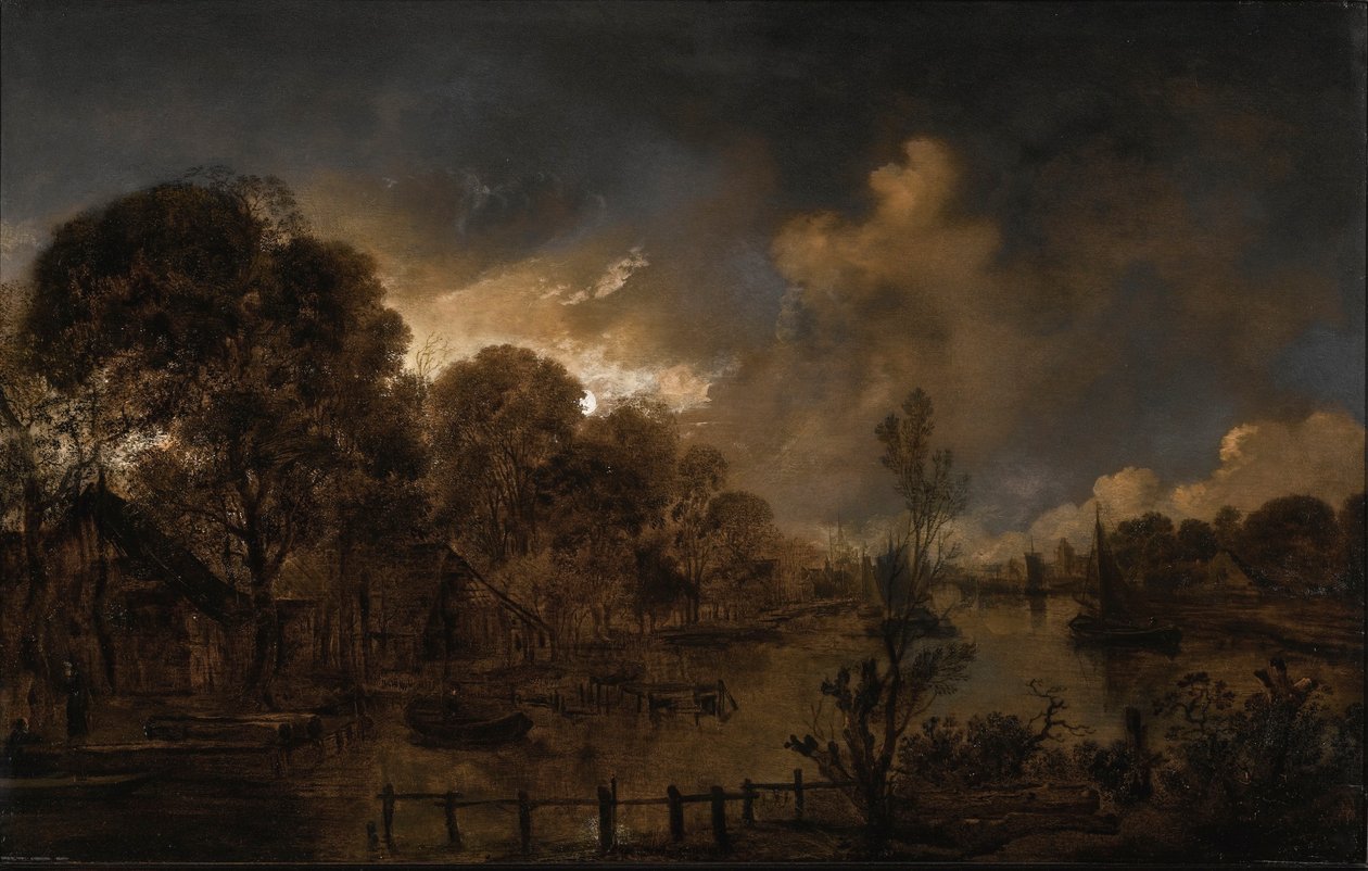 Un canal a la luz de la luna de Aert van der Neer