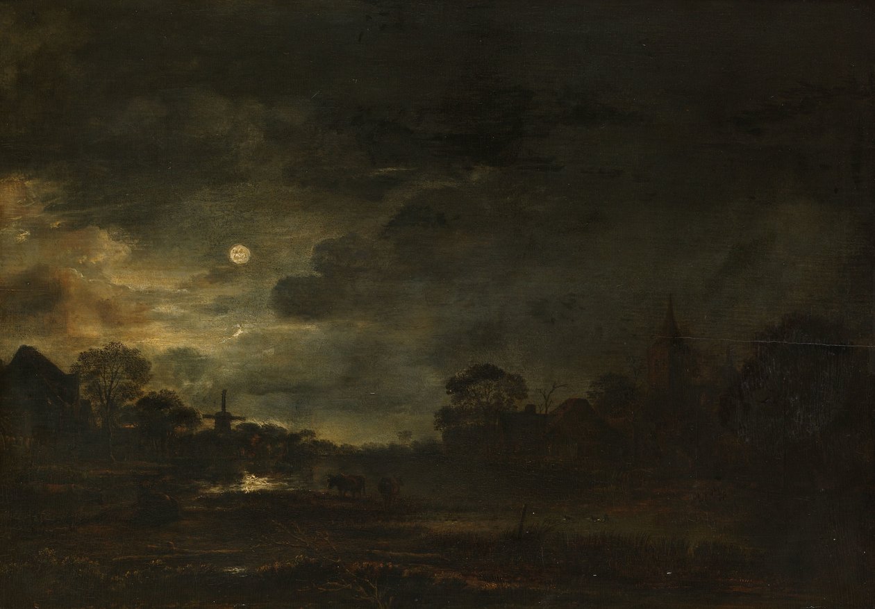 Paisaje a la luz de la luna de Aert van der Neer