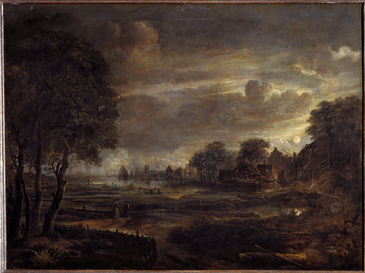 Paisaje a la luz de la luna de Aert van der Neer
