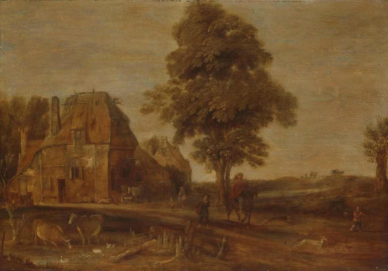 Paisaje con posada de Aert van der Neer