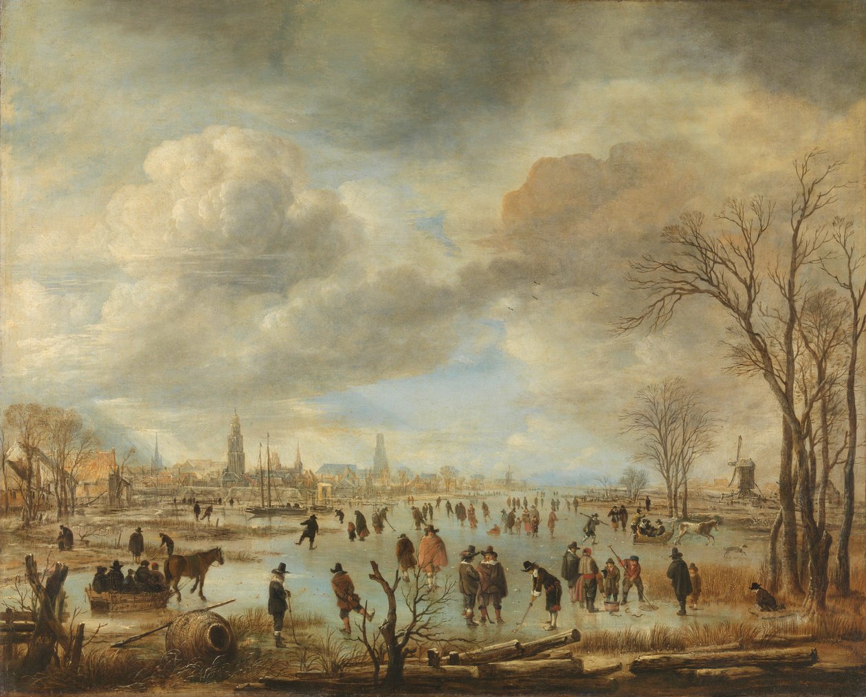 Vista del río en invierno, c.1655-60 de Aert van der Neer