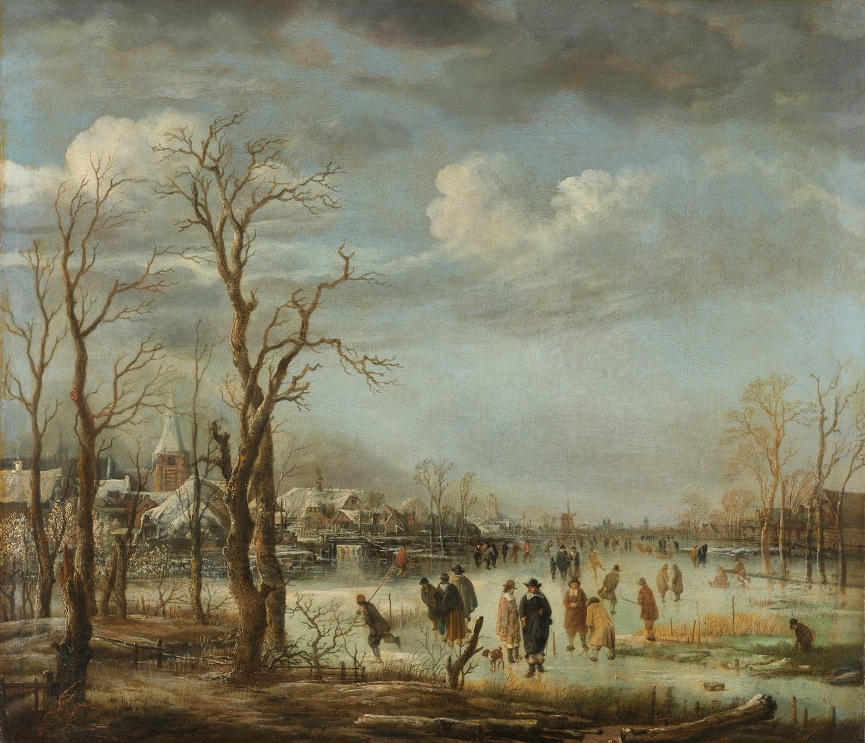 Vista del río en invierno de Aert van der Neer