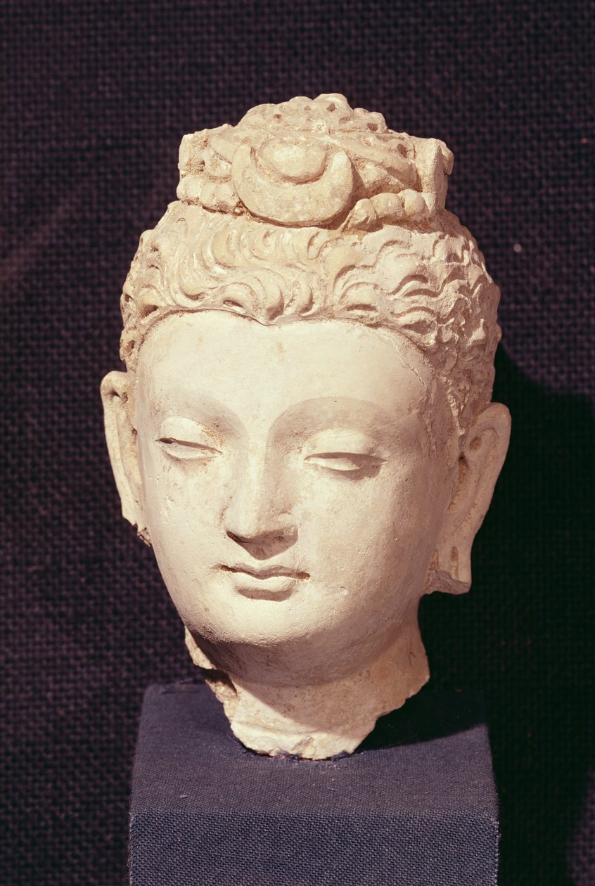 Cabeza de un Buda, estilo Greco-Budista, de Hadda