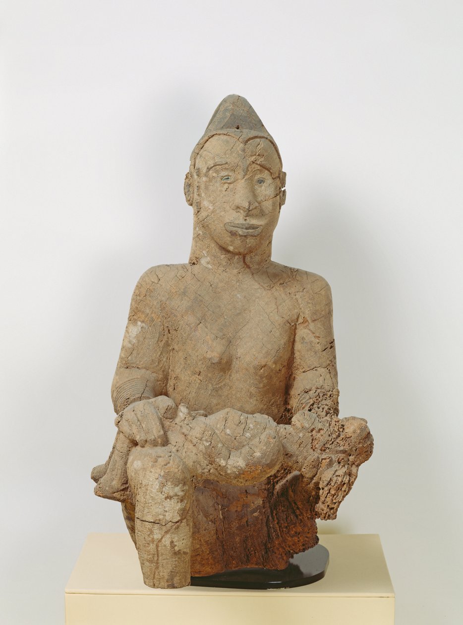 Estatua Ibo de una mujer con un niño de African