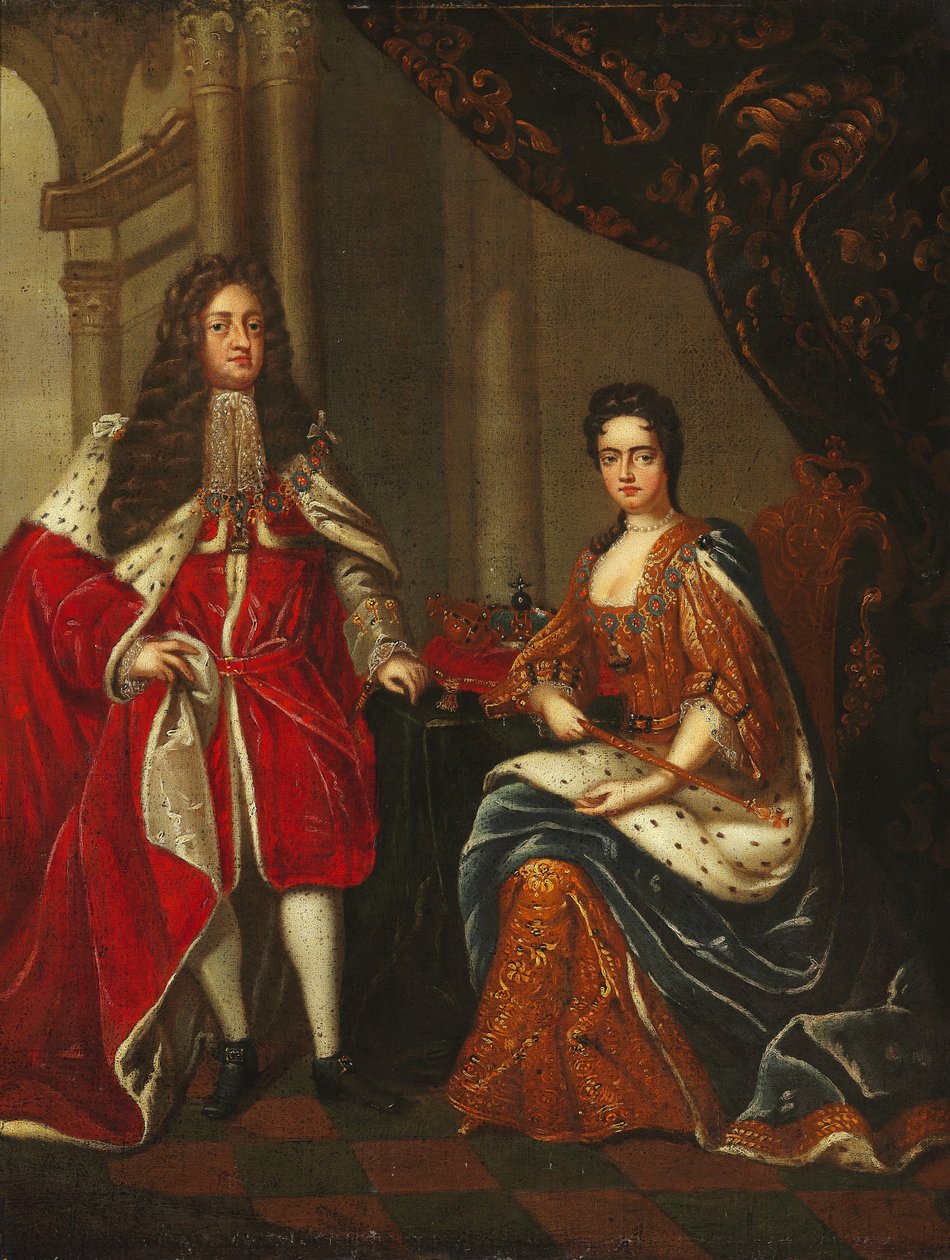 Retrato de la Reina Ana de Inglaterra y el Príncipe Jorge de Dinamarca de Charles Boit