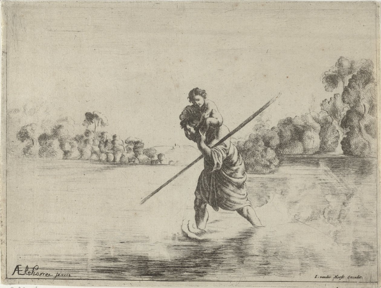 San Cristóbal de After Adam Elsheimer