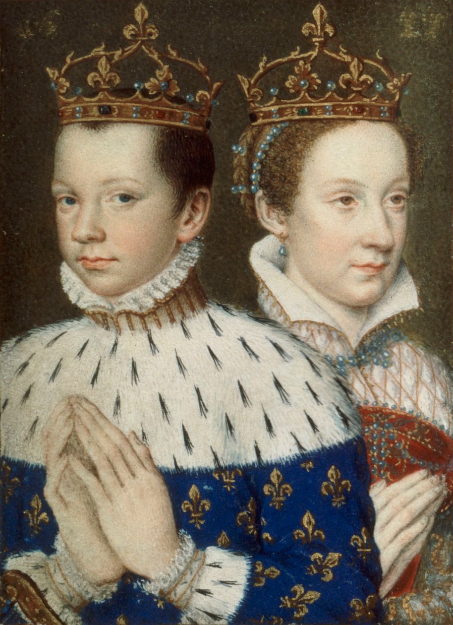 BnF, NAL 83, folio 154 v - Francisco II y María, reina de Escocia (recortado) de After François Clouet
