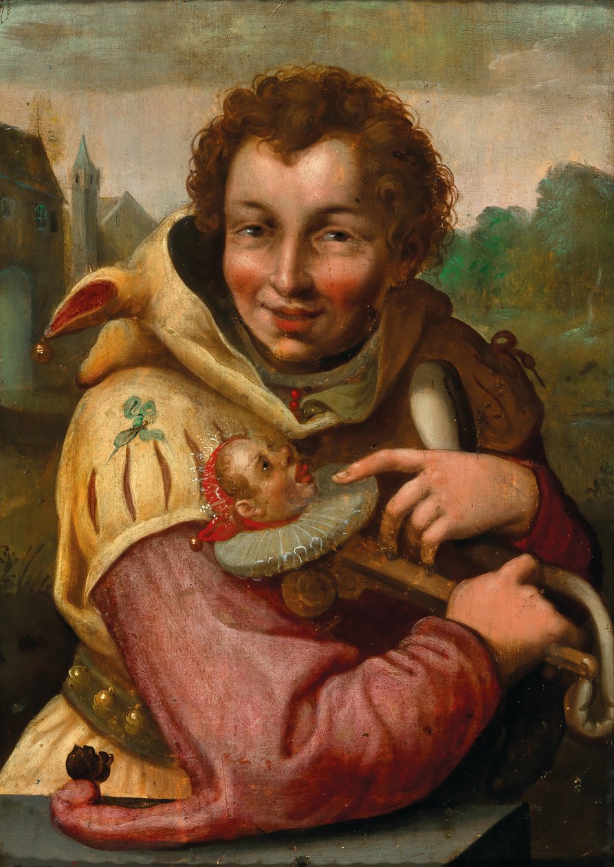 Bufón con marotte según Goltzius de after Hendrik Goltzius