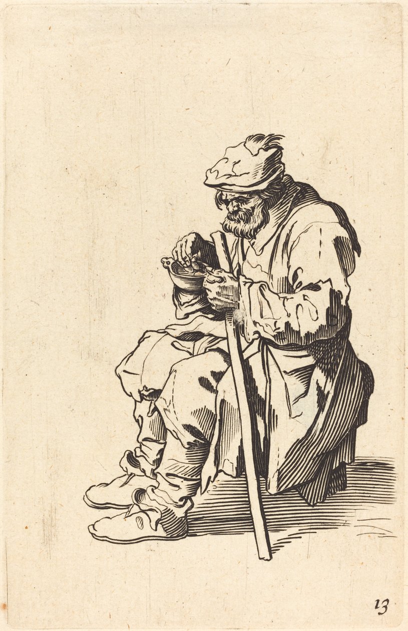 Mendigo comiendo de After Jacques Callot