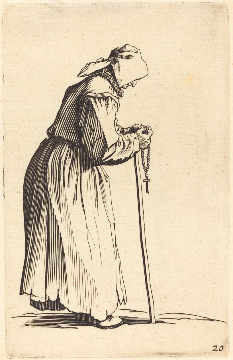 Mendiga con Rosario de After Jacques Callot