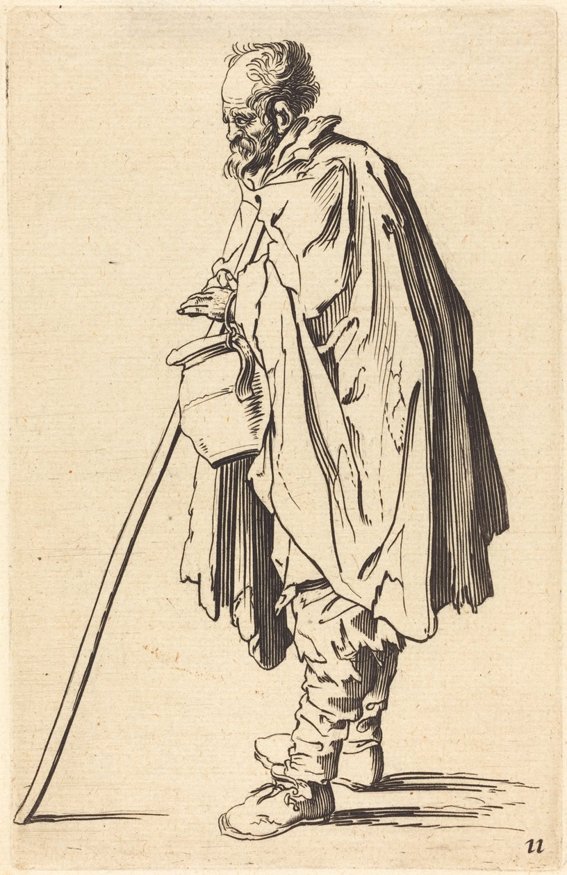 Mendigo con olla de After Jacques Callot