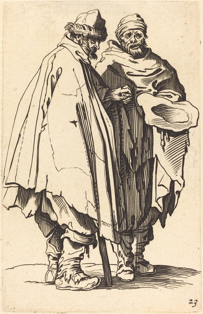 Mendigo ciego y compañero de After Jacques Callot