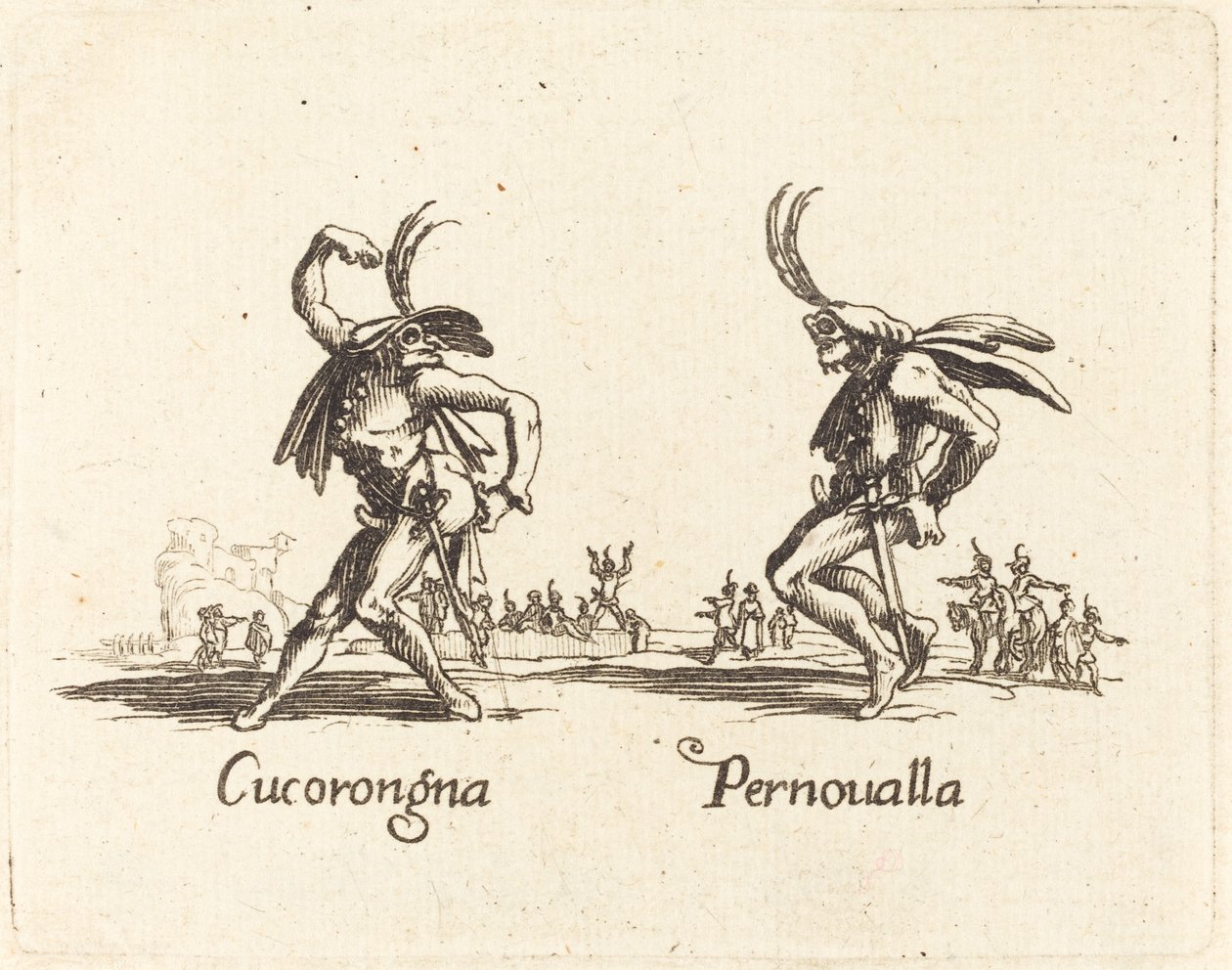 Cucorongna y Pernoualla de After Jacques Callot