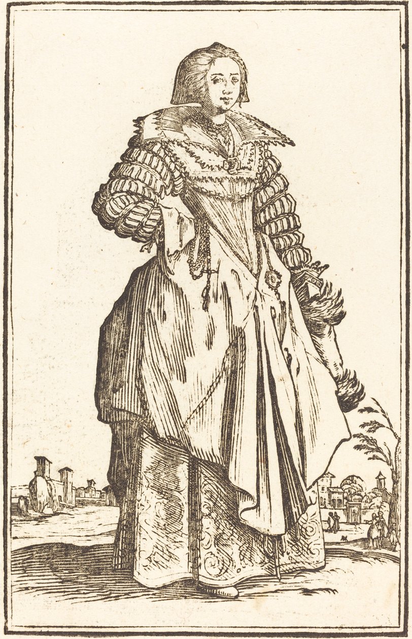 Mujer Noble con Gran Collar de After Jacques Callot