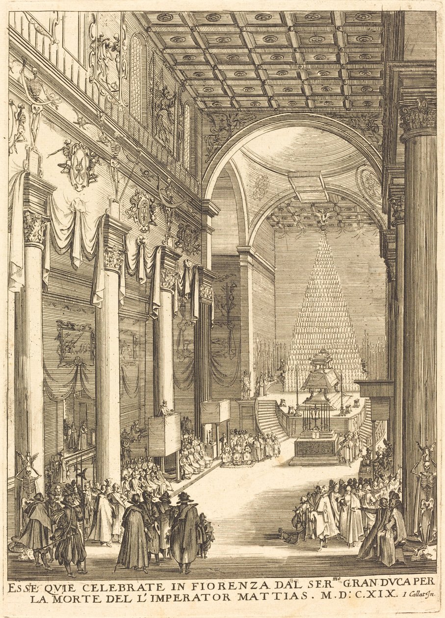 El catafalco del emperador Matías de After Jacques Callot
